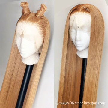 Wholesale Mink Indian Cuticle Aligned Human Hair 27#30#99J Lace Closure Wig Cheap Hd Lace Front Wig Human Hair For Black Women